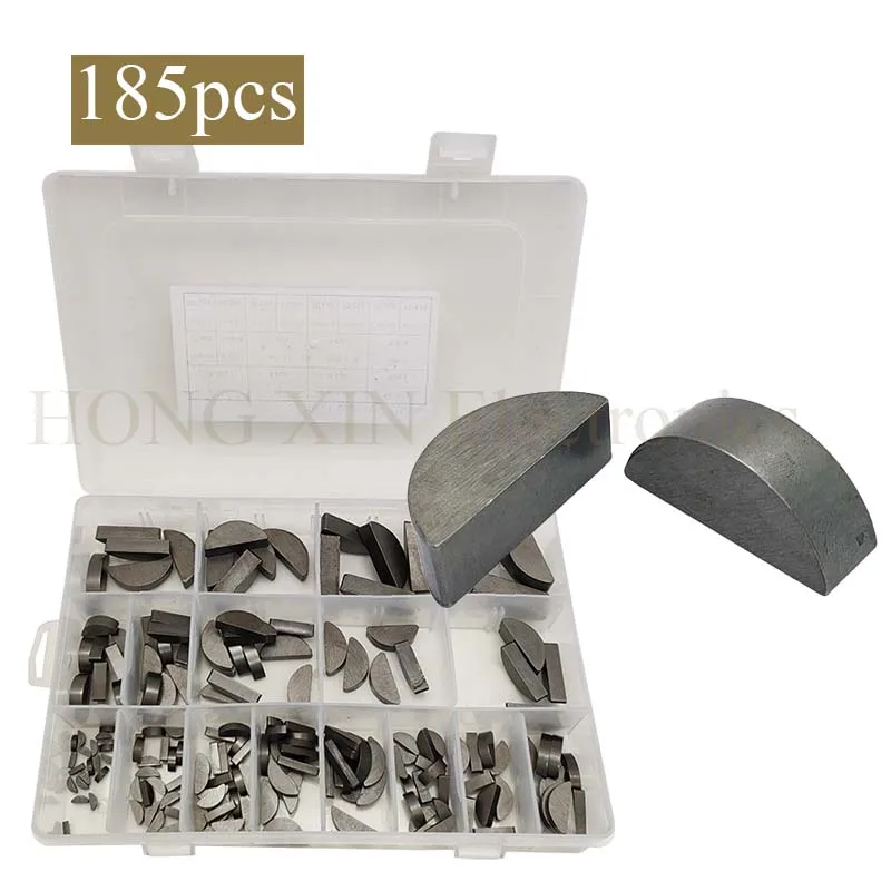 185Pcs Crank Way Key Woodruff Key Half Moon Gear Shaft Drive Flywheel Pulley Assortment Kit
185Pcs Crank Way Key Woodruff Key Half Moon Gear Shaft Drive Flywheel Pulley Assortment Kit