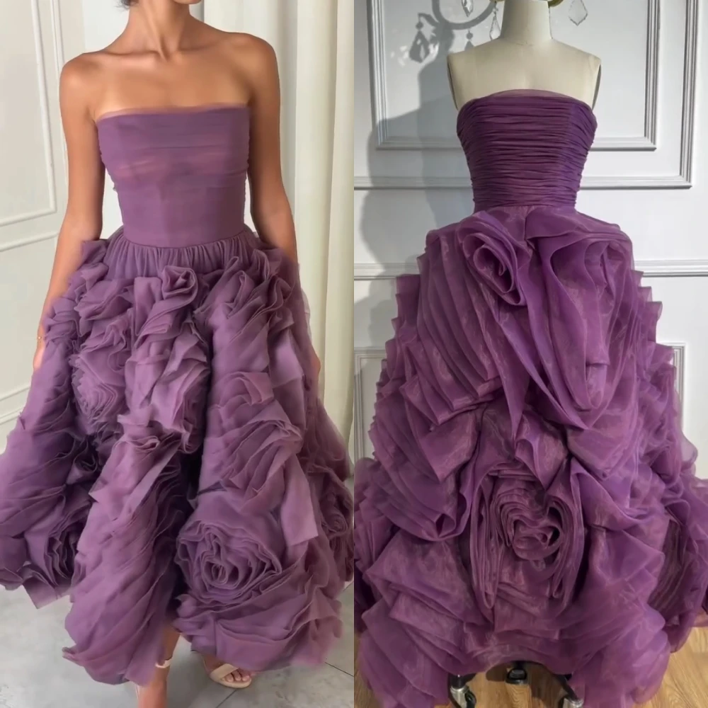 Customized Pleat Charming Violet Strapless A-line Midi Dresses Bespoke Occasion Prom Elegant Party Formal Evening Dress
Customized Pleat Charming Violet Strapless A-line Midi Dresses Bespoke Occasion Prom Elegant Party Formal Evening Dress