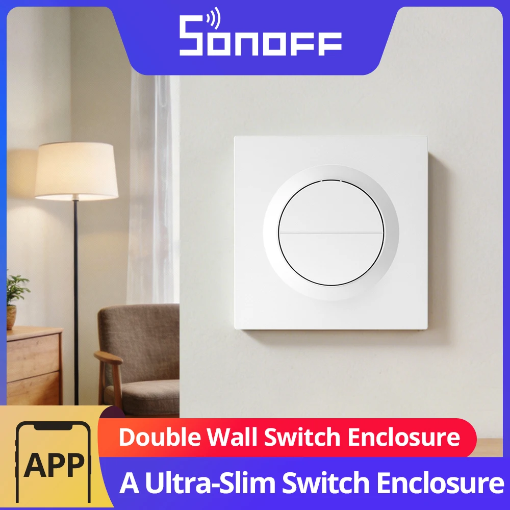SONOFF E2GS Fusion Series Double Wall Switch Enclosure PC Slim Wall Box Designed for SONOFF MINI-2GS MINI-ZB2GS MINI-ZB2GS-L
SONOFF E2GS Fusion Series Double Wall Switch Enclosure PC Slim Wall Box Designed for SONOFF MINI-2GS MINI-ZB2GS MINI-ZB2GS-L
