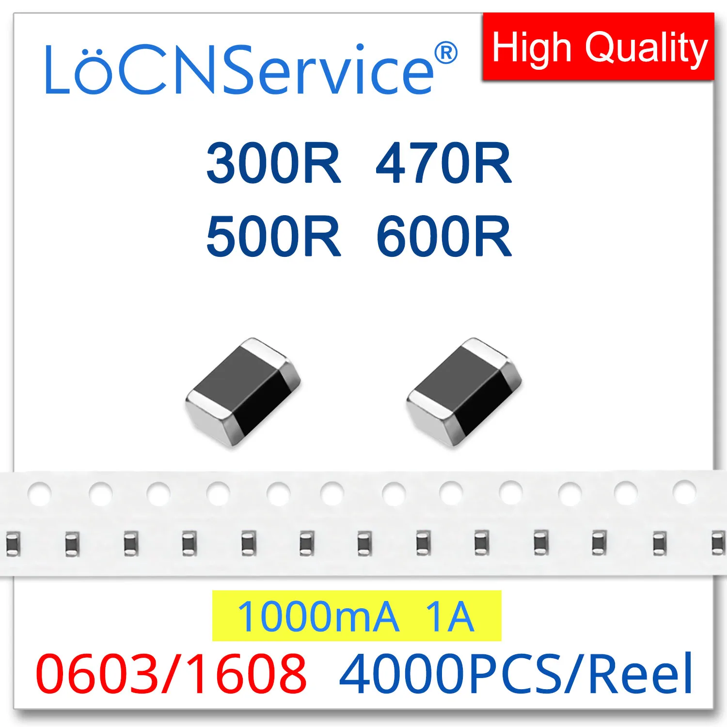 LoCNService 0603/1608 100MHZ 4000PCS 1A Multilayer Chip Ferrite Beads 300R 470R 500R 600R 25% High quality 1000mA
LoCNService 0603/1608 100MHZ 4000PCS 1A Multilayer Chip Ferrite Beads 300R 470R 500R 600R 25% High quality 1000mA