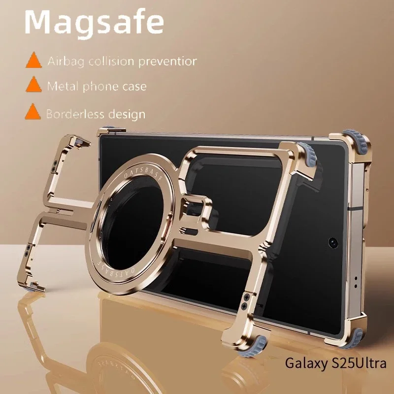 Magnetic revolve Bracket Metal Phone Case For Samsung Galaxy S25 Ultra S23 Ultra S24 Ultra Aluminum Alloy Frameless Metal cover
Magnetic revolve Bracket Metal Phone Case For Samsung Galaxy S25 Ultra S23 Ultra S24 Ultra Aluminum Alloy Frameless Metal cover