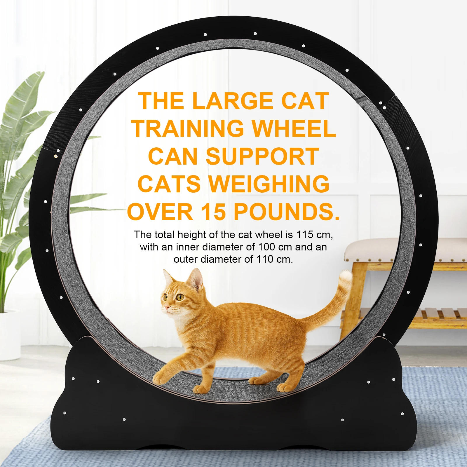 Cats Exercise Running Wheel 43inch Large Cat Running Treadmill Wheel for Indoor Cats
Cats Exercise Running Wheel 43inch Large Cat Running Treadmill Wheel for Indoor Cats