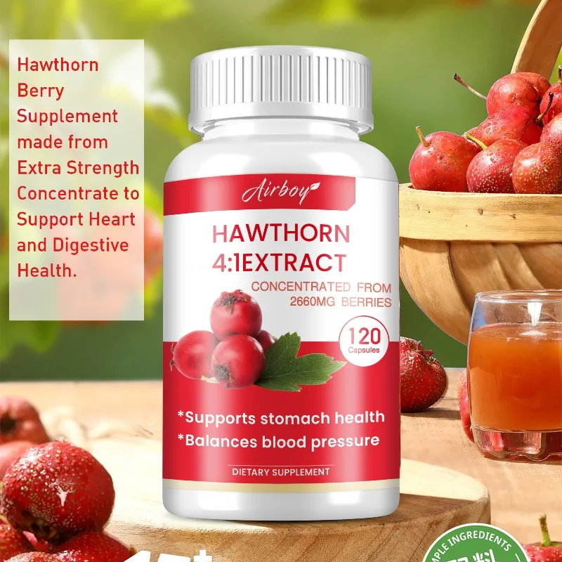 Hawthorn Berry Extract Capsule - Blood Circulation,Supports Digestive Health,Promotes Energy Production,Boosts Immunity, Non-GMO
Hawthorn Berry Extract Capsule - Blood Circulation,Supports Digestive Health,Promotes Energy Production,Boosts Immunity, Non-GMO
