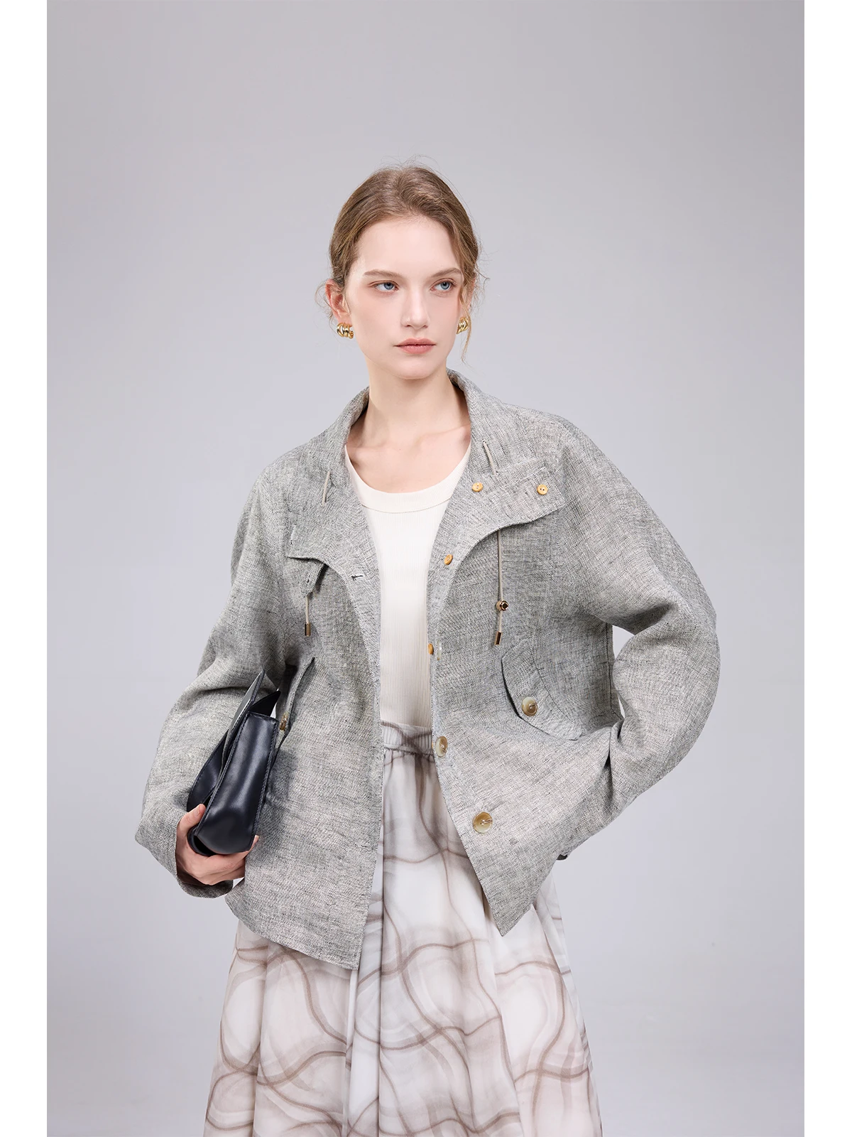 NEBU Luxury Linen Gold Tead Jaet Women's Sle Casual ort Coat Long Sve Button Closure Autumn 2025 Collection
NEBU Luxury Linen Gold Tead Jaet Women's Sle Casual ort Coat Long Sve Button Closure Autumn 2025 Collection