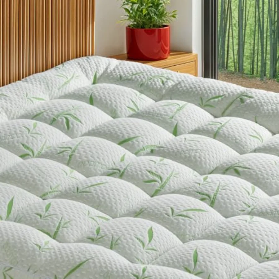 Mattress Pad Queen Size - 600 GSM 3D+7D Down Alternative Fill, Viscose Made from Bamboo Cover, Extra Firm for Back Pain, 6"-18"
Mattress Pad Queen Size - 600 GSM 3D+7D Down Alternative Fill, Viscose Made from Bamboo Cover, Extra Firm for Back Pain, 6"-18"