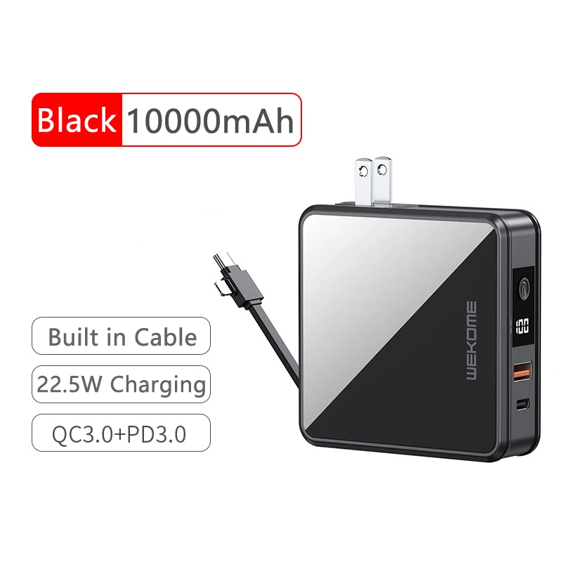 QC3.0 Быстрая зарядка Power Bank с кабелем переменного тока 10000 мАч Тип C PD22.5W Двусторонняя Быстрая зарядка для iPhone Samsung S22 Xiaomi 14
QC3.0 Быстрая зарядка Power Bank с кабелем переменного тока 10000 мАч Тип C PD22.5W Двусторонняя Быстрая зарядка для iPhone Samsung S22 Xiaomi 14