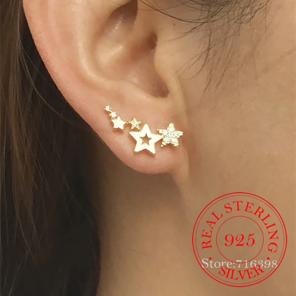 Hot Selling Simple Stylish Star Women Piercing Stud Earrings Shiny Zircon Exquisite Versatile Female Wedding Party Jewelry
Hot Selling Simple Stylish Star Women Piercing Stud Earrings Shiny Zircon Exquisite Versatile Female Wedding Party Jewelry