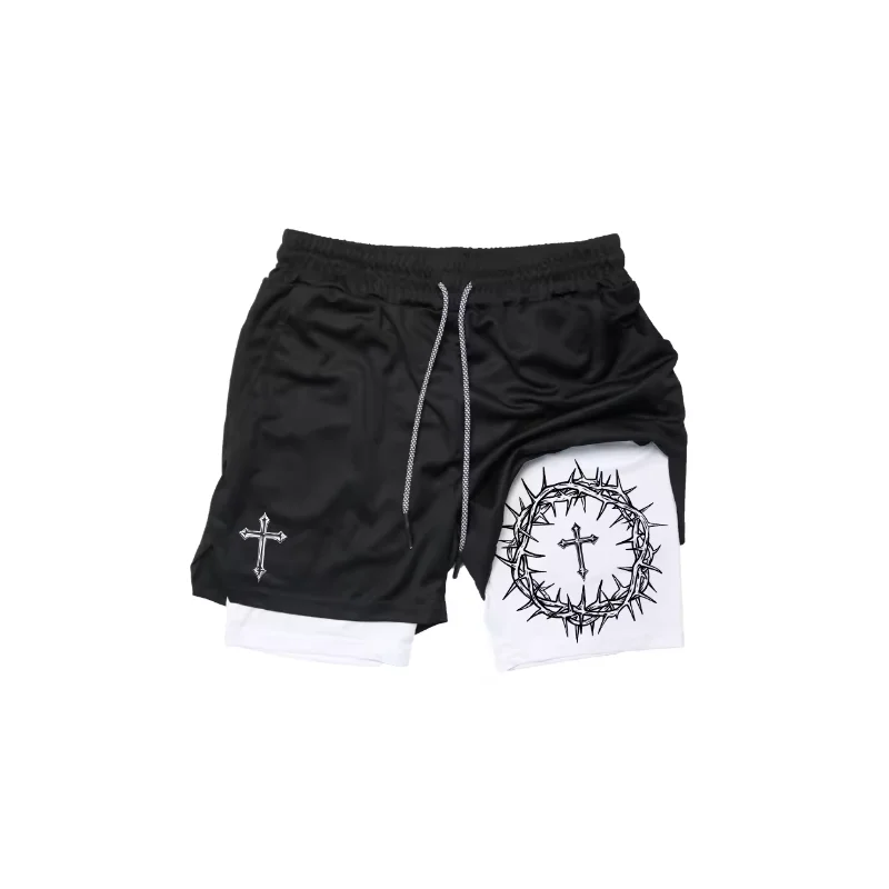 Cross Print 2 in 1 Workout Running Shorts for Men Christian Gym Performance Shorts with Phone Pocket Towel Loop Athletic Outfits
Cross Print 2 in 1 Workout Running Shorts for Men Christian Gym Performance Shorts with Phone Pocket Towel Loop Athletic Outfits