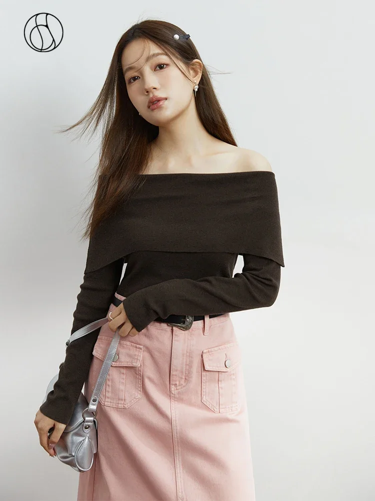 DUSHU Women Sexy One Shoulder Neck Slim Sweaters 2023 Autumn Pullover Grey Temperament Women Bottoming Shirts Dark Brown Top
DUSHU Women Sexy One Shoulder Neck Slim Sweaters 2023 Autumn Pullover Grey Temperament Women Bottoming Shirts Dark Brown Top