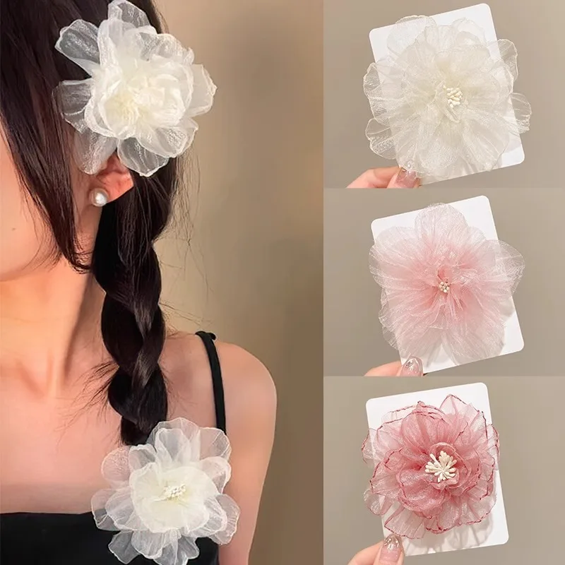 Organza Flower Hair Clip for Women Sweet Vacation Fashion Headwear Side Clip Fashion Versatile Hair Accessories Festival Gifts
Organza Flower Hair Clip for Women Sweet Vacation Fashion Headwear Side Clip Fashion Versatile Hair Accessories Festival Gifts
