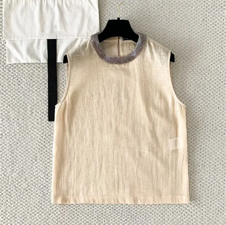 Customization New summer 2026 style women's clothing from Europe and America Sleeveless sequined round-neck linen vest
Customization New summer 2026 style women's clothing from Europe and America Sleeveless sequined round-neck linen vest