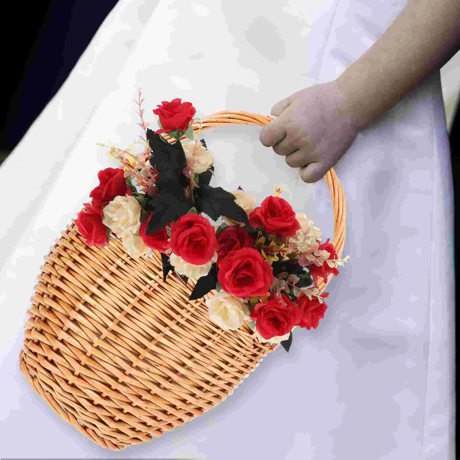 Rattan Flower Basket Handwoven Picnic Handle Shallow Color Wicker Storage Outdoor Festivals Family Picnics Camping Backyard
Rattan Flower Basket Handwoven Picnic Handle Shallow Color Wicker Storage Outdoor Festivals Family Picnics Camping Backyard