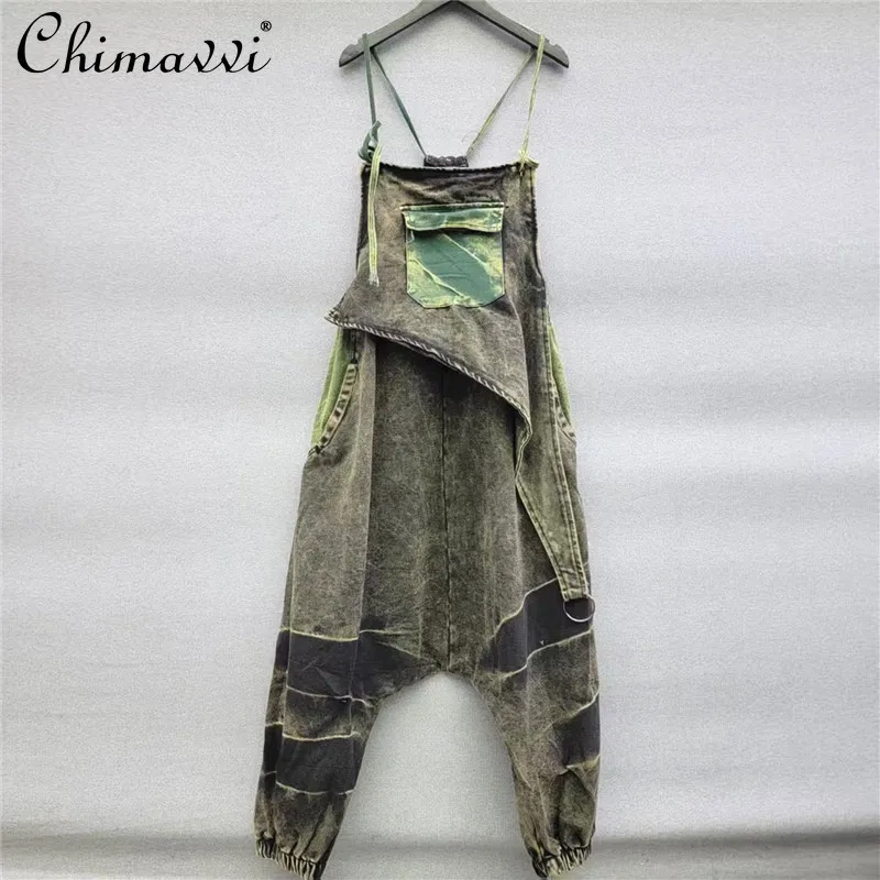 2025 Spring Autumn Fashion Trendy Cool Personality Old Color Loose Cover Meat Skinny Big Crotch One-piece Denim Overalls Women
2025 Spring Autumn Fashion Trendy Cool Personality Old Color Loose Cover Meat Skinny Big Crotch One-piece Denim Overalls Women