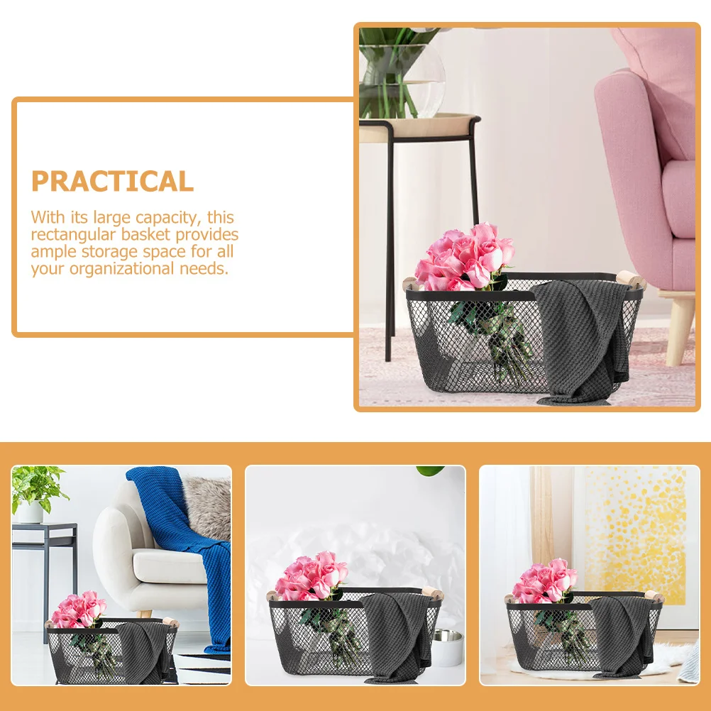 Metal Wire Basket with Wooden Handle Decorative Storage Organizer Bathroom Shelf Home Storage Wire Basket Metal Baskets
Metal Wire Basket with Wooden Handle Decorative Storage Organizer Bathroom Shelf Home Storage Wire Basket Metal Baskets