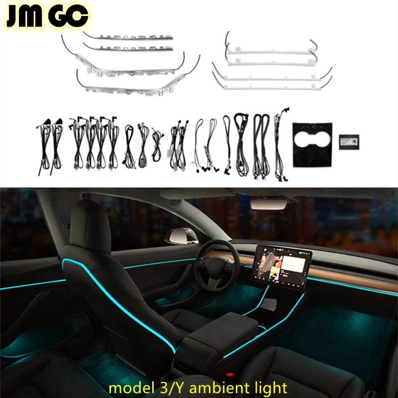 Car LED suitable for Tesla model 3/Y 64-color ambient light, atmosphere modification, door trim strip, original installation
Car LED suitable for Tesla model 3/Y 64-color ambient light, atmosphere modification, door trim strip, original installation