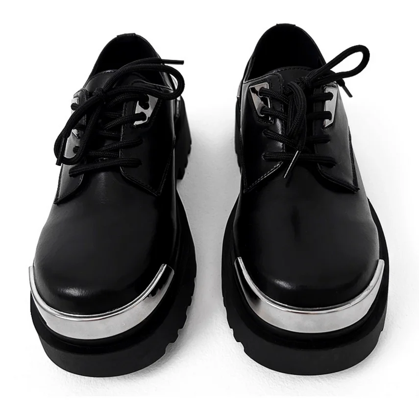 Genuine leather derby shoes with British style thick sole and large head height increasing leather shoes
Genuine leather derby shoes with British style thick sole and large head height increasing leather shoes