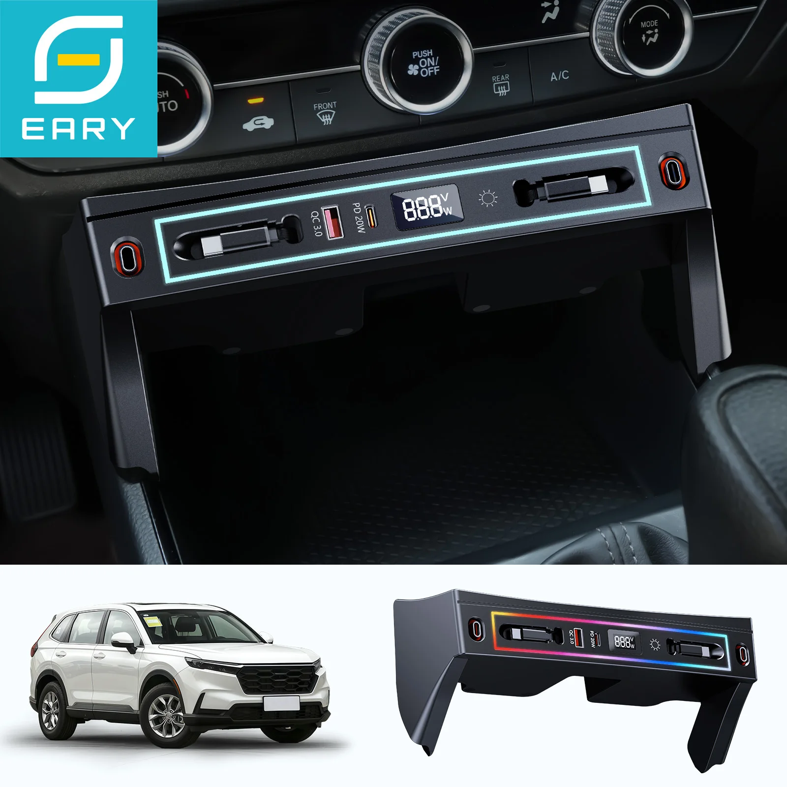 Док-станция Eary Car USB Hub для Honda CRV 2026 2025 2024 2023, быстрое зарядное устройство Type-C, аксессуары для внутренней центральной консоли
Док-станция Eary Car USB Hub для Honda CRV 2026 2025 2024 2023, быстрое зарядное устройство Type-C, аксессуары для внутренней центральной консоли