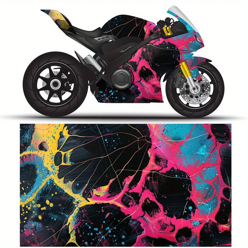 Vibrant Splatter Design, Black Base Decals, Motorcycle Street Art,Motorcycle Vinyl Wrap, Waterproof Removable Decal Sticker, Uni
Vibrant Splatter Design, Black Base Decals, Motorcycle Street Art,Motorcycle Vinyl Wrap, Waterproof Removable Decal Sticker, Uni