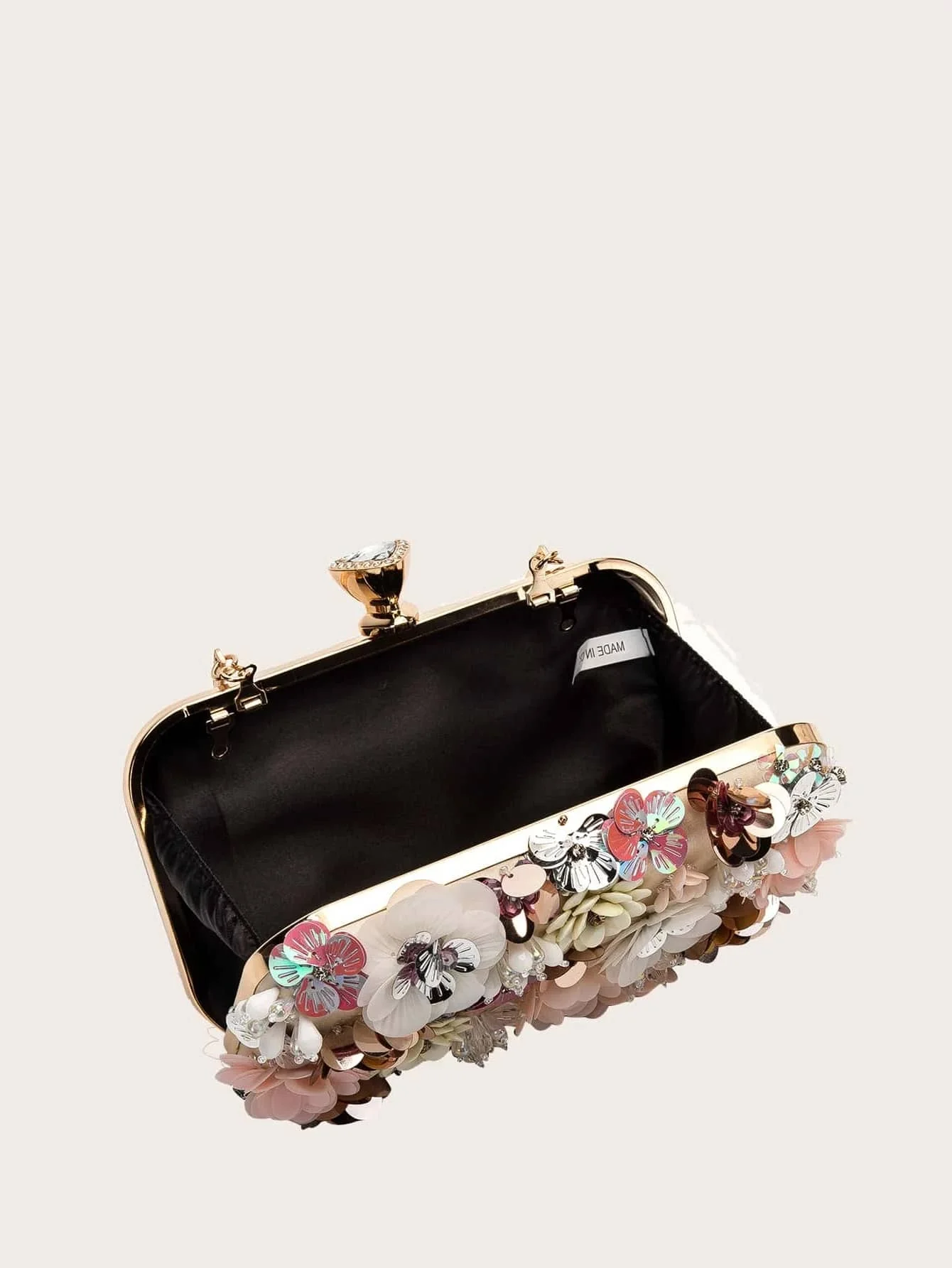 Handmade Floral Embroidered Evening Clutch With Rhinestones And Sequins For Women Party Banquet
Handmade Floral Embroidered Evening Clutch With Rhinestones And Sequins For Women Party Banquet