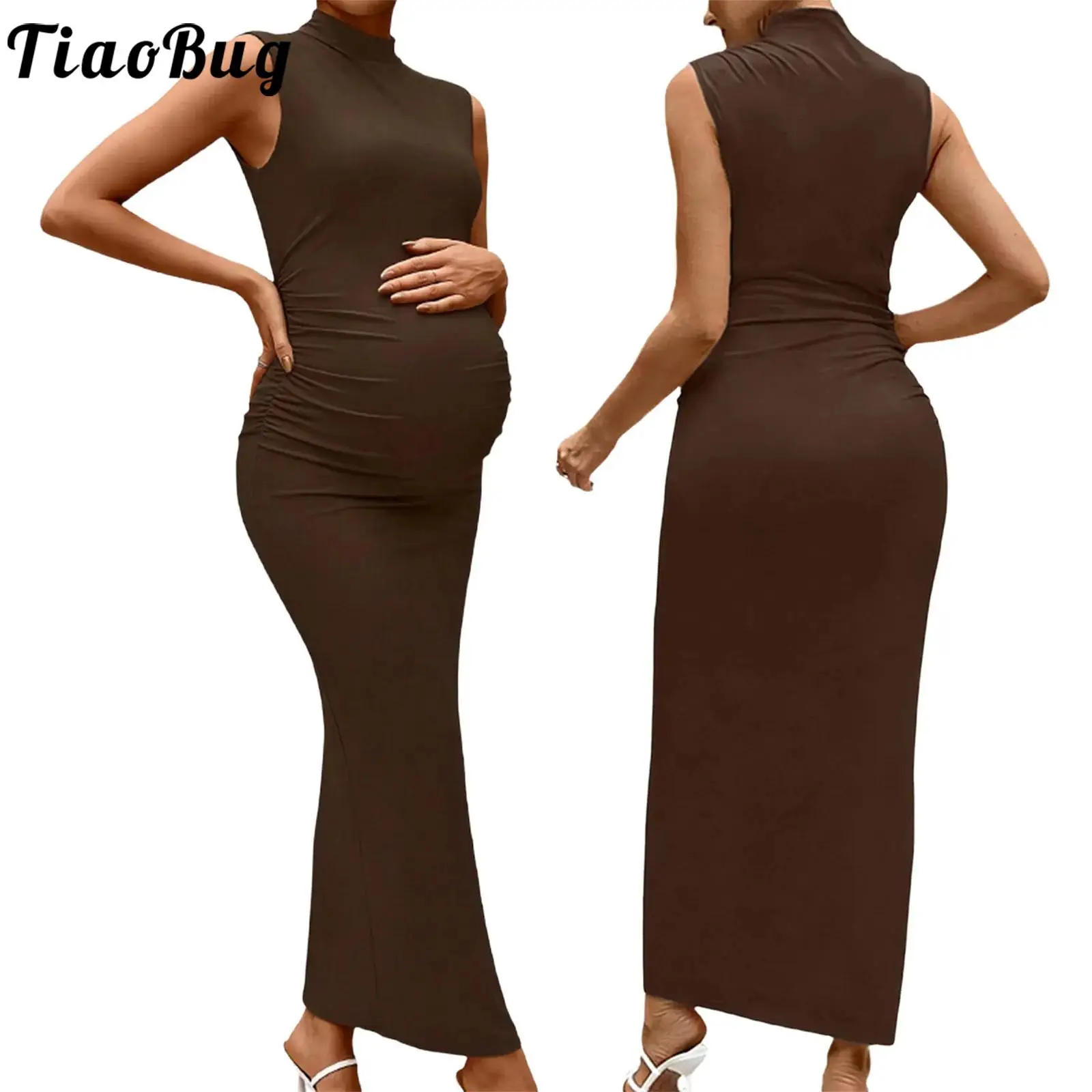 Женское облегающее платье для беременных с драпировкой, повседневное, с воротником-стойкой, без рукавов, макси-платье для беременных, наряд для фотосессии на выписку или для фотосессии с новорожденным
Женское облегающее платье для беременных с драпировкой, повседневное, с воротником-стойкой, без рукавов, макси-платье для беременных, наряд для фотосессии на выписку или для фотосессии с новорожденным