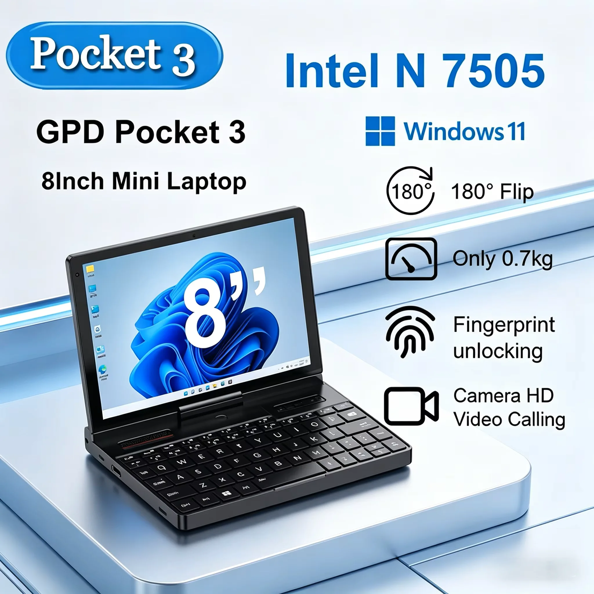 GPD Pocket 3 Limited Offer Full-featured PC 8' Intel Gold 7505 16GB 512GB SSD Modular Windows 11 Laptop
GPD Pocket 3 Limited Offer Full-featured PC 8' Intel Gold 7505 16GB 512GB SSD Modular Windows 11 Laptop