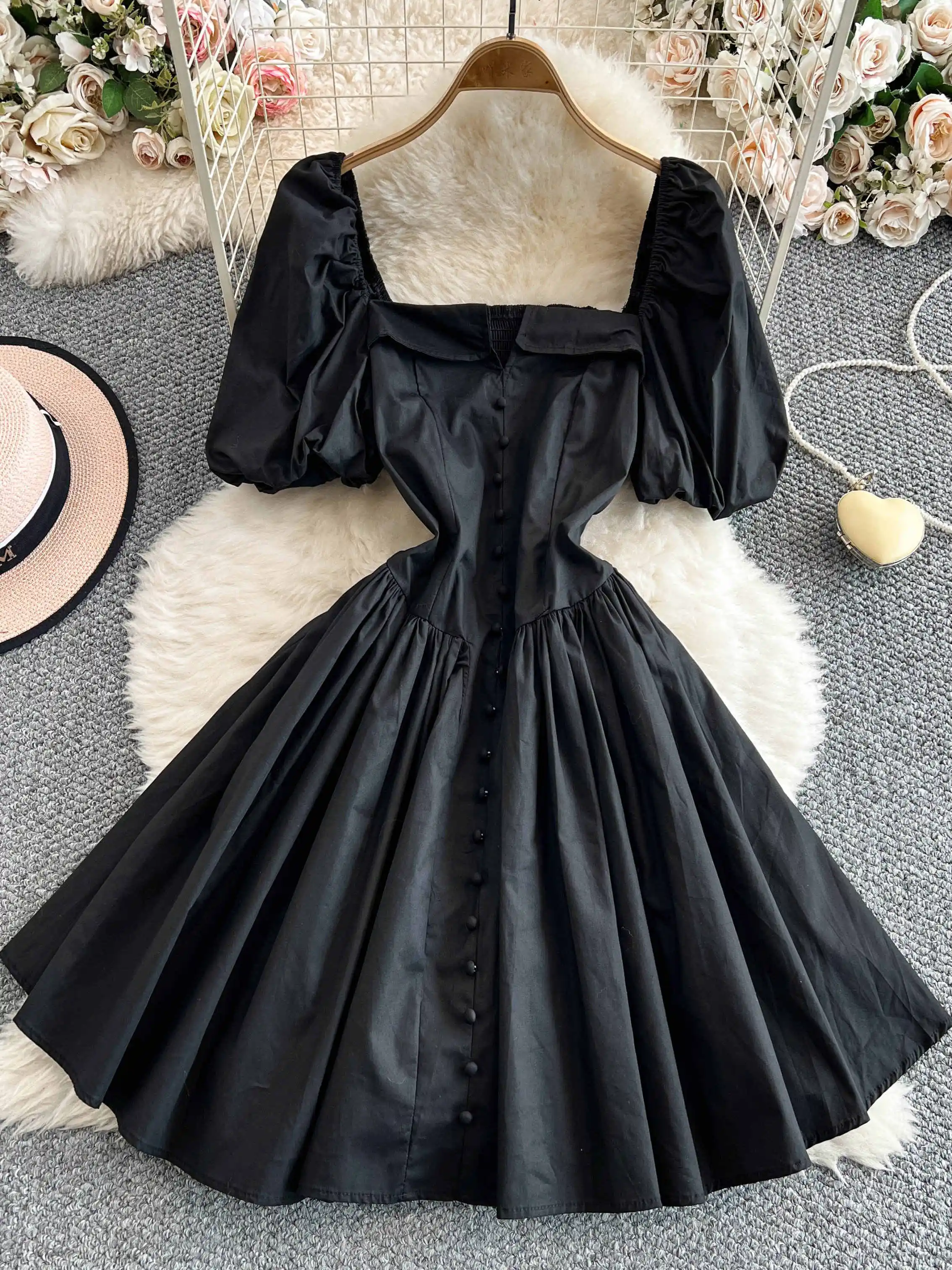 Women Black Gothic Square Collar A-line Evening Dress Vintage Puff Sleeve Luxury Dresses Y2k One Piece Frocks 2000s Emo Clothes
Women Black Gothic Square Collar A-line Evening Dress Vintage Puff Sleeve Luxury Dresses Y2k One Piece Frocks 2000s Emo Clothes
