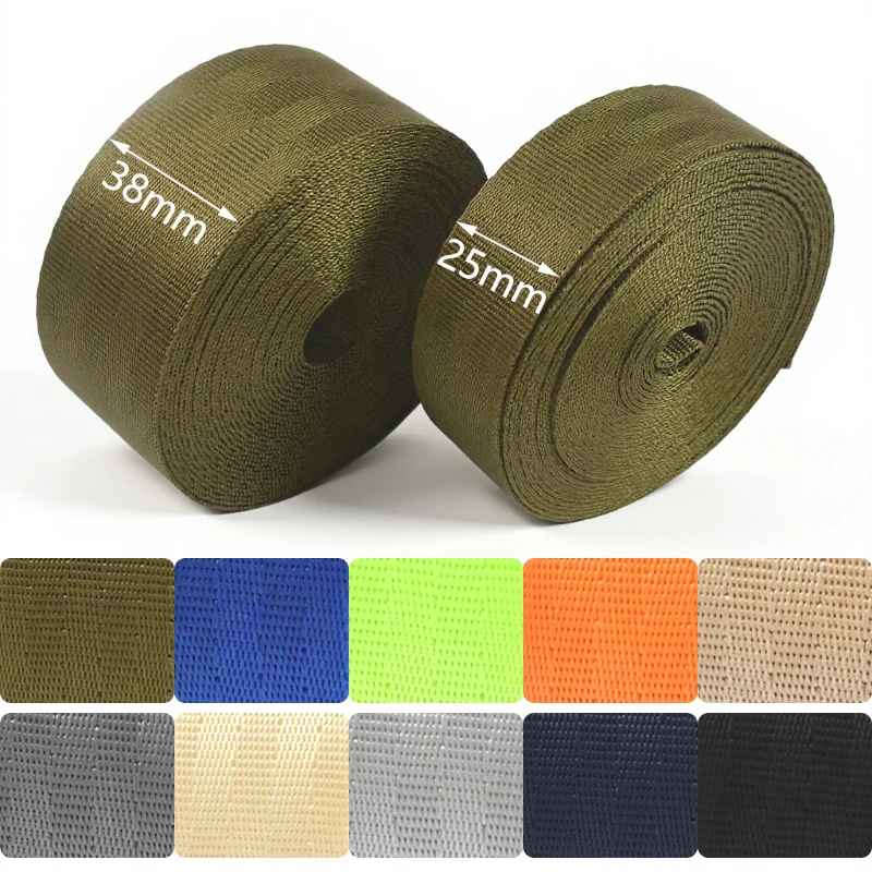 5/10Yards 25/38mm 1mm Thick Nylon Webbing Canvas Ribbon for Bag Strap Sewing Bais Accessories Ribbons Decoration Lace Belt Sling
5/10Yards 25/38mm 1mm Thick Nylon Webbing Canvas Ribbon for Bag Strap Sewing Bais Accessories Ribbons Decoration Lace Belt Sling