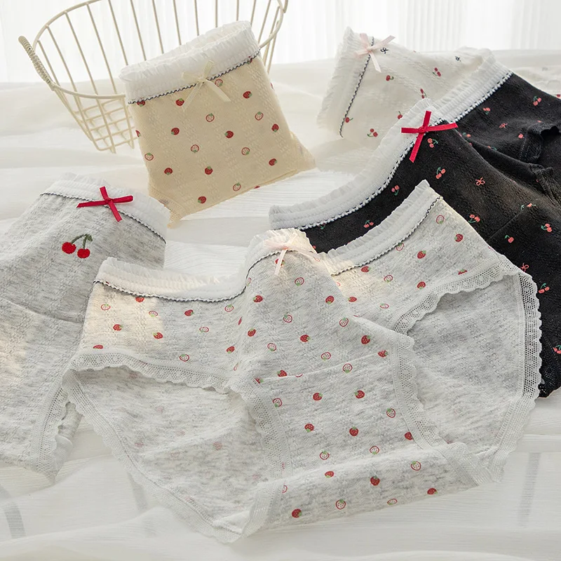 SP & CITY милое хлопковое нижнее белье с принтом вишни и клубники для женщин, дышащие бесшовные трусики с низкой талией, студенческие мягкие трусы
SP & CITY милое хлопковое нижнее белье с принтом вишни и клубники для женщин, дышащие бесшовные трусики с низкой талией, студенческие мягкие трусы