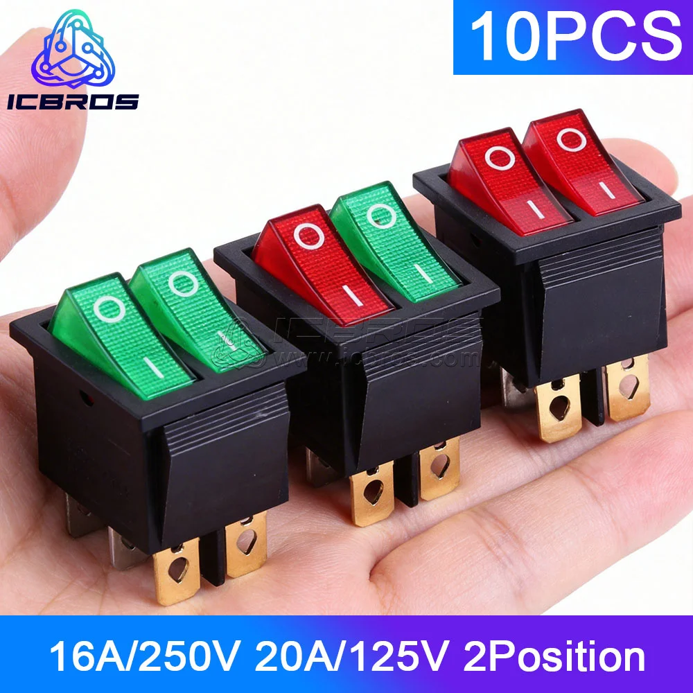 10pcs KCD8 Boat Power Switch 6Pin 2Position ON-OFF With Light Button Switch 31*25mm 16A/250V 20A/125V ON-OFF-ON KCD6
10pcs KCD8 Boat Power Switch 6Pin 2Position ON-OFF With Light Button Switch 31*25mm 16A/250V 20A/125V ON-OFF-ON KCD6