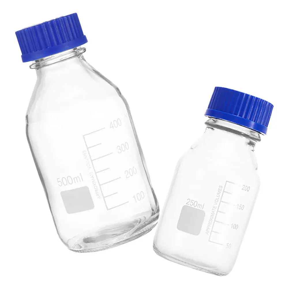 2Pcs Laboratory Glass Reagent Bottles Graduated Transparent Leakproof Wide Mouth Sealed Caps Chemical Storage Containers
2Pcs Laboratory Glass Reagent Bottles Graduated Transparent Leakproof Wide Mouth Sealed Caps Chemical Storage Containers