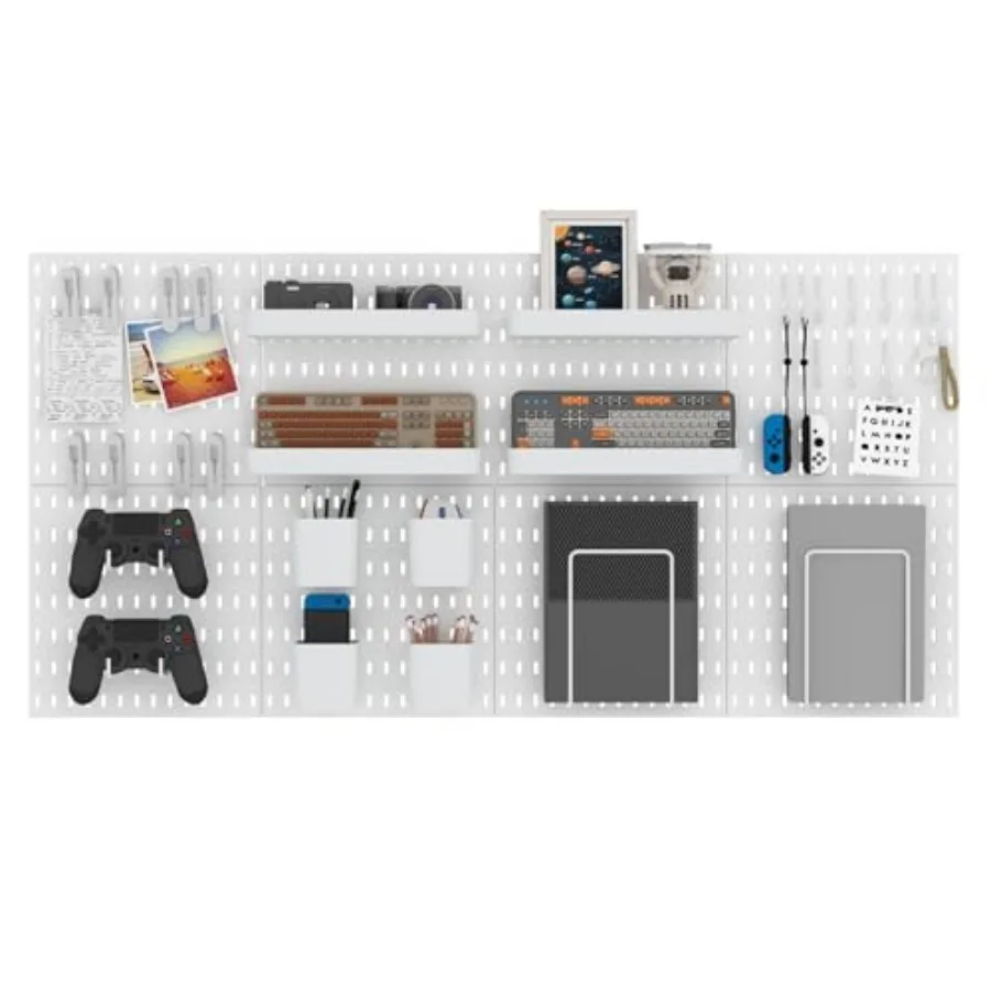Pegboard Combination Kit, Wall Mounted Storage Set with 8 Pegboards and 32 Accessories Hanging, Peg Boards Organizer for Walls
Pegboard Combination Kit, Wall Mounted Storage Set with 8 Pegboards and 32 Accessories Hanging, Peg Boards Organizer for Walls