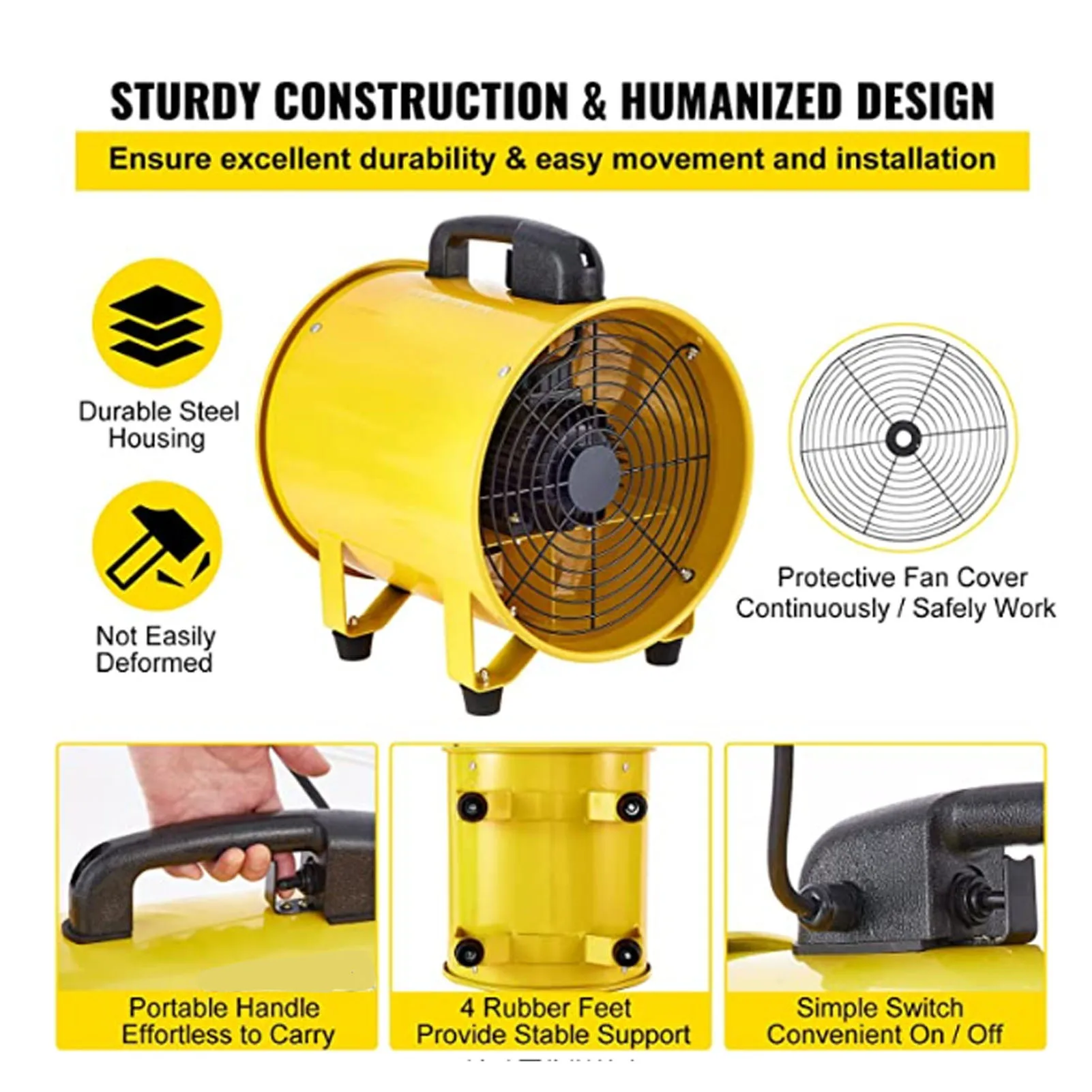 Fume Extractor 12in Utility Blower Fan Portable Quickly Air Moving Good Sealing Large Capacity Output with 5m Hose for Home
Fume Extractor 12in Utility Blower Fan Portable Quickly Air Moving Good Sealing Large Capacity Output with 5m Hose for Home