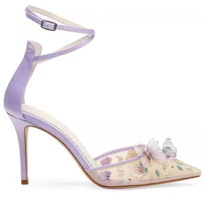 Purple Chiffon Butterfly Hollow Flower Mesh Pointed Sandals Woman Summer 2025 Banquet Dress High Heel French Wedding Shoes
Purple Chiffon Butterfly Hollow Flower Mesh Pointed Sandals Woman Summer 2025 Banquet Dress High Heel French Wedding Shoes