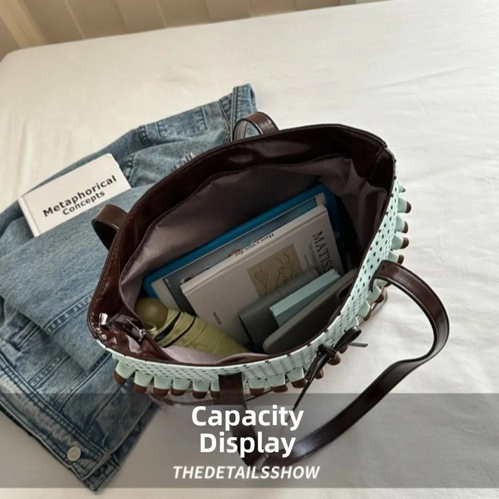 Fashion Mint Green Lace Plaid Tote Bag Polka Dot Large Capacity Patchwork Handbag Cloth Bowknot Shoulder Bag Casual
Fashion Mint Green Lace Plaid Tote Bag Polka Dot Large Capacity Patchwork Handbag Cloth Bowknot Shoulder Bag Casual