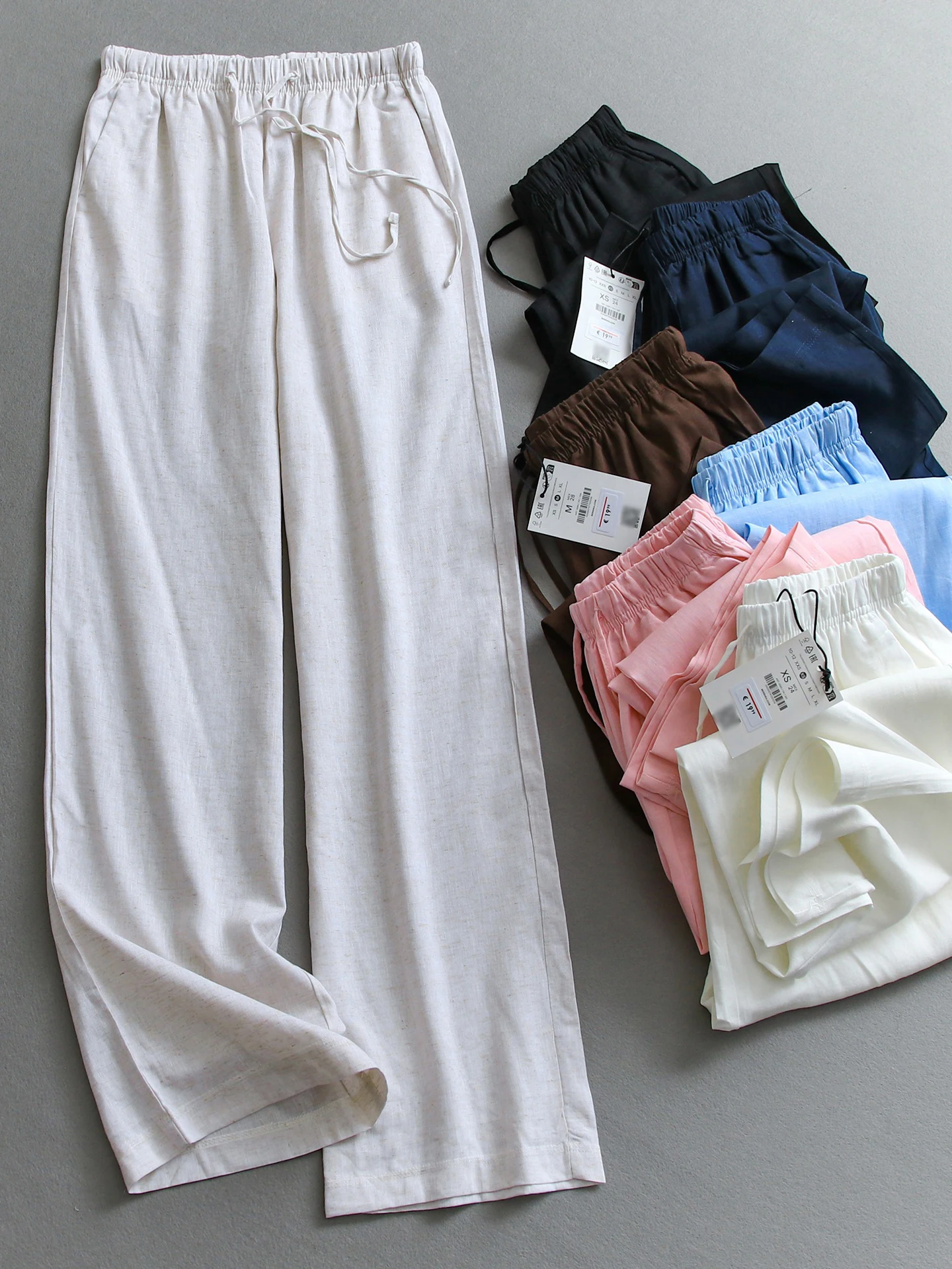 Breathable Linen Blend Cool Comfortable Color Elastic Waist Thin Loose Straight Leg Pants Wide Leg Casual Women's Pants
Breathable Linen Blend Cool Comfortable Color Elastic Waist Thin Loose Straight Leg Pants Wide Leg Casual Women's Pants