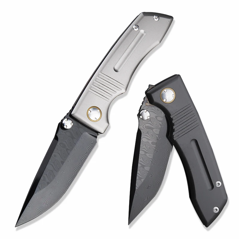 High QualityRWL34 Damascus Folding Knife DLC Coated Titanium Handle Collectible Outdoor EDC Pocket Knife
High QualityRWL34 Damascus Folding Knife DLC Coated Titanium Handle Collectible Outdoor EDC Pocket Knife