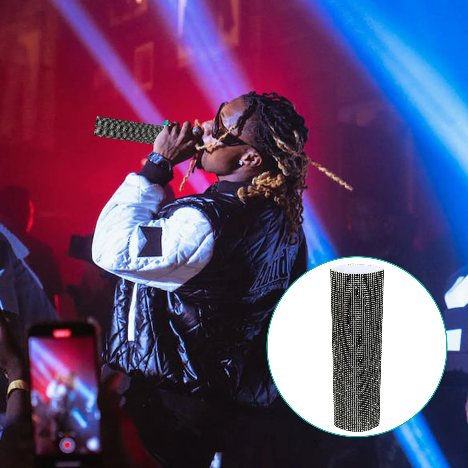 Microphone Cover Rhinestone Pattern Handle Sleeve Durable Plastic Wireless Handheld Mic Cover for Singers Hosts Performers
Microphone Cover Rhinestone Pattern Handle Sleeve Durable Plastic Wireless Handheld Mic Cover for Singers Hosts Performers