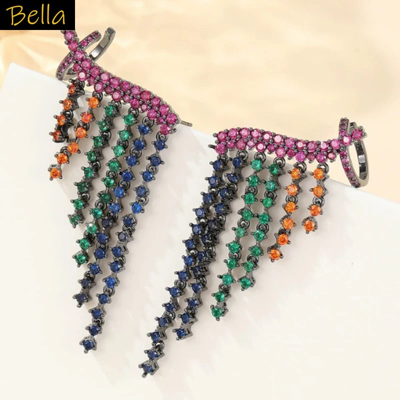 earrings ear cuff cubic zirconia luxury jewelry women party unique design tassel dangling earrings silver color multicolor
earrings ear cuff cubic zirconia luxury jewelry women party unique design tassel dangling earrings silver color multicolor
