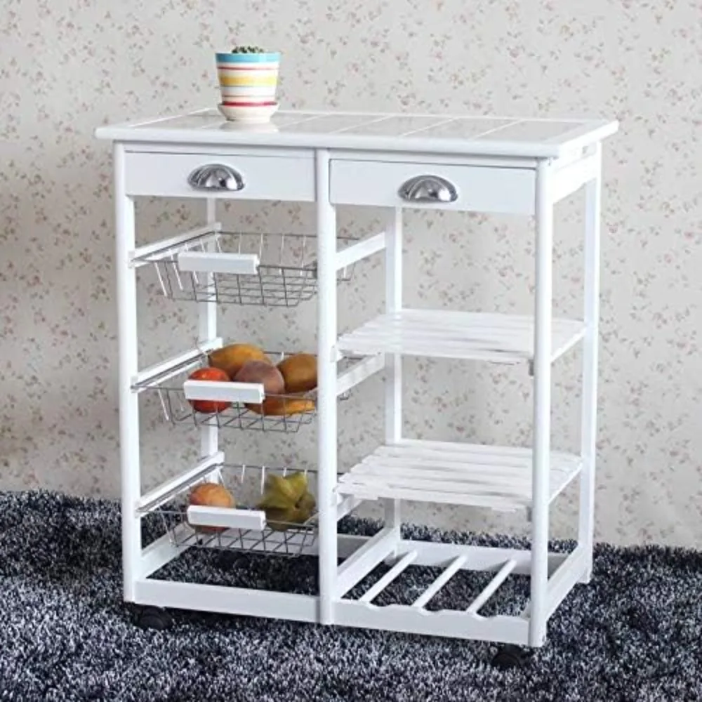Kitchen Island Cart,Drawer 3-Basket 3-Shelf Storage Rack with Rolling Wheels Rolling Microwave Stand Baker Cart Trolley Table
Kitchen Island Cart,Drawer 3-Basket 3-Shelf Storage Rack with Rolling Wheels Rolling Microwave Stand Baker Cart Trolley Table