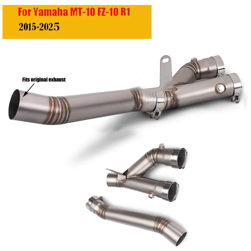 Motorcycle Exhaust Mid Link Pipe Connect Original Miffler For YAMAMA FZ10 MT-10 FZ-10 MT 10 R1 MT10 SP 2015 - 2025
Motorcycle Exhaust Mid Link Pipe Connect Original Miffler For YAMAMA FZ10 MT-10 FZ-10 MT 10 R1 MT10 SP 2015 - 2025