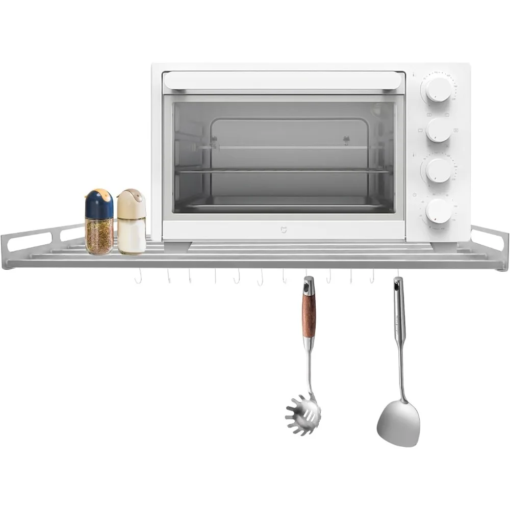 Wall Mount Microwave Oven Shelf Rack for Kitchen Home Stainless Steel Storage Bracket with 12 Slidable Hooks
Wall Mount Microwave Oven Shelf Rack for Kitchen Home Stainless Steel Storage Bracket with 12 Slidable Hooks