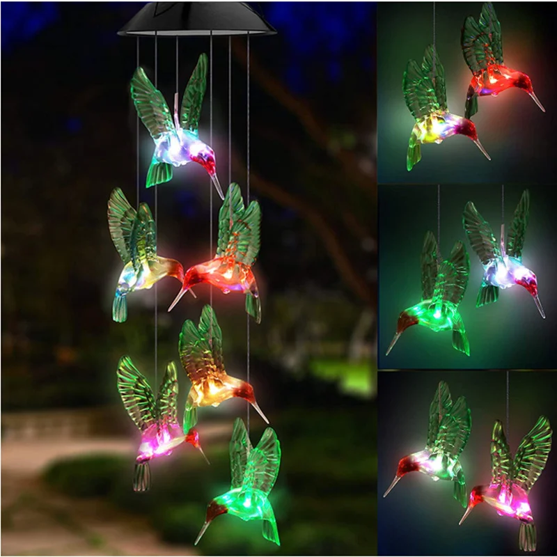 Solar Light Outdoor Powered LED Colorful Wind Chime IP65 Waterproof Butterfly Hummingbird Lawn Lamps For Garden Yard Decoration
Solar Light Outdoor Powered LED Colorful Wind Chime IP65 Waterproof Butterfly Hummingbird Lawn Lamps For Garden Yard Decoration