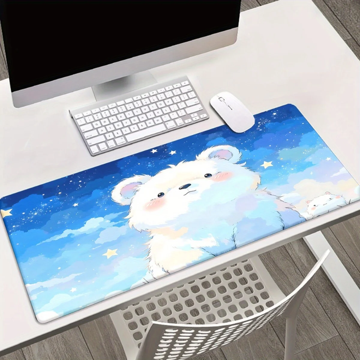 Милый коврик для мыши XXL с белым медведем и звездами, нескользящий, резиновый, для офиса и геймеров
Милый коврик для мыши XXL с белым медведем и звездами, нескользящий, резиновый, для офиса и геймеров