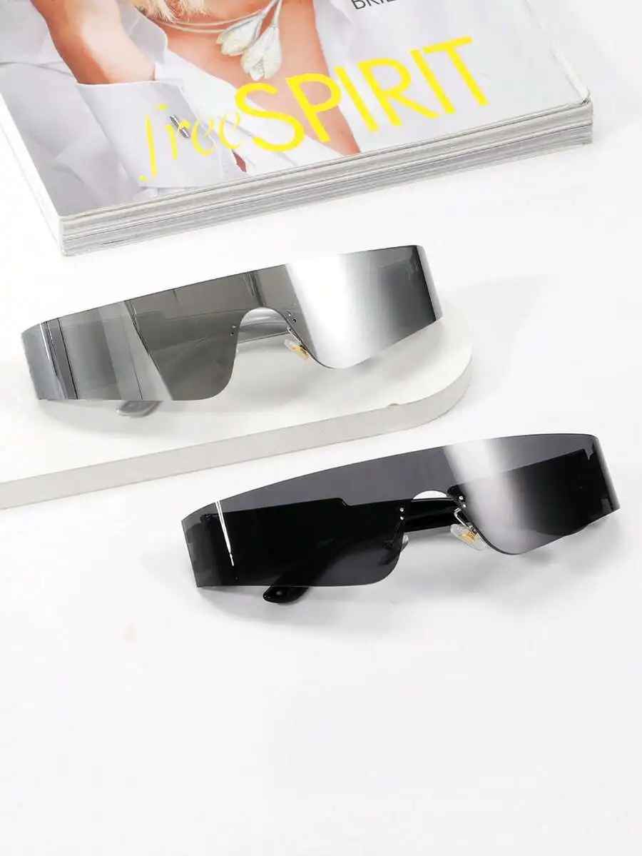 Frameless Shield-Style Sunglasses for Women, UV400 Protection, Black & Silver Gradient Lens
Frameless Shield-Style Sunglasses for Women, UV400 Protection, Black & Silver Gradient Lens
