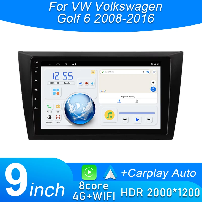 Android 15 For VW Volkswagen Golf 6 2008-2016 Carplay 4G+WIFI DVD Auto GPS Car Radio Navigation Multimedia Video Player Stereo
Android 15 For VW Volkswagen Golf 6 2008-2016 Carplay 4G+WIFI DVD Auto GPS Car Radio Navigation Multimedia Video Player Stereo