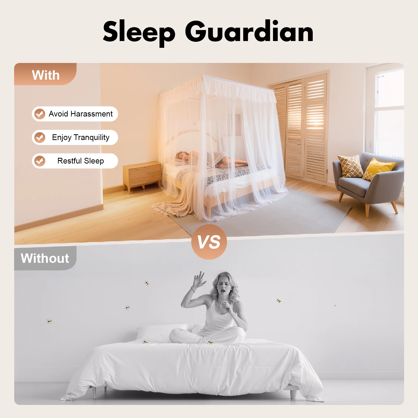 Bed Net Stand Suitable for Beds 1.5m/ 1.8m, Bed Frame with Mosquito Net, Prevent Mosquito Bites and Enjoy Comfortable Sleep
Bed Net Stand Suitable for Beds 1.5m/ 1.8m, Bed Frame with Mosquito Net, Prevent Mosquito Bites and Enjoy Comfortable Sleep