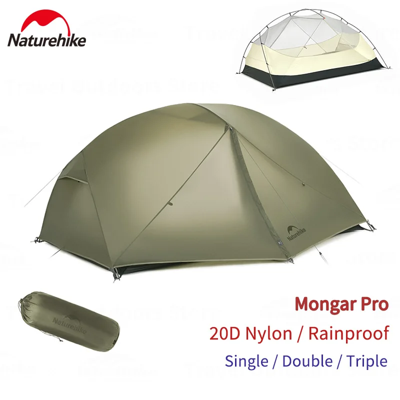 Naturehike Mongar Pro Camping Tent Travel 20D Nylon Tent 1~3 Person Waterproof Backpacking 3 Season Ultralight Tent with Canopy
Naturehike Mongar Pro Camping Tent Travel 20D Nylon Tent 1~3 Person Waterproof Backpacking 3 Season Ultralight Tent with Canopy