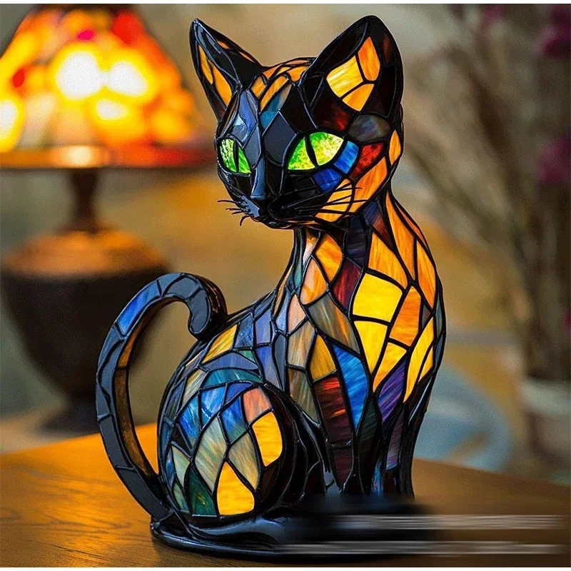 Лампа для кошек, витраж, настольный ночник из смолы в стиле ретро, волшебный кот, светодиодная лампа на тему домашних животных, подарок для любителей собак и кошек
Лампа для кошек, витраж, настольный ночник из смолы в стиле ретро, волшебный кот, светодиодная лампа на тему домашних животных, подарок для любителей собак и кошек