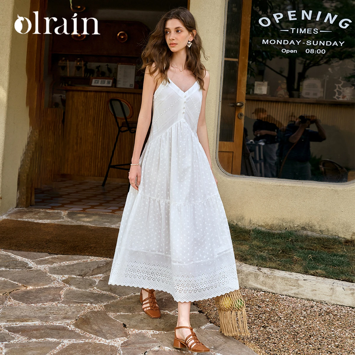 OLrain Summer 2025 Women's White 100% Cotton French Suspender Embroidered Elegant Holiday A-Line Female Clothing O57XL99302
OLrain Summer 2025 Women's White 100% Cotton French Suspender Embroidered Elegant Holiday A-Line Female Clothing O57XL99302