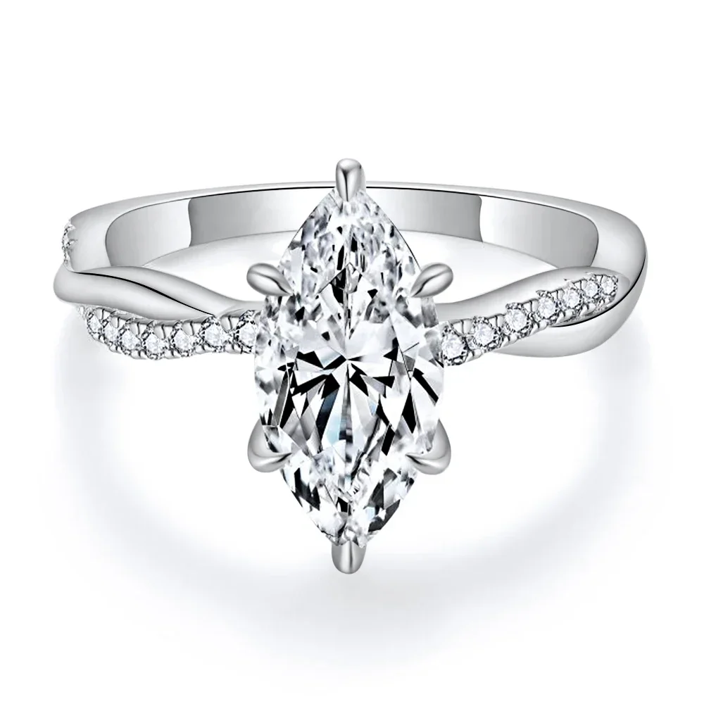 Real Moissanite Solitaire Ring 925 Sterling Silver 2CT Lab Diamond Engagement Rings for Women Marquise Cut D VVS1 Jewelry Gifts
Real Moissanite Solitaire Ring 925 Sterling Silver 2CT Lab Diamond Engagement Rings for Women Marquise Cut D VVS1 Jewelry Gifts